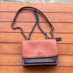 Coach Tan and Brown Crossbody Bag
